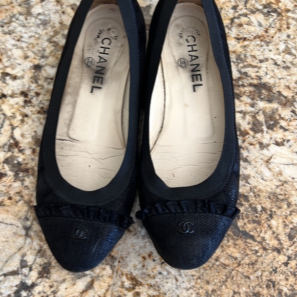 Chanel black classic elastic ballet flats 7,5 - Picture 3 of 7